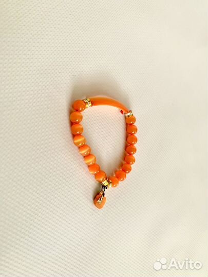 Браслет женский оранжевый жемчуг