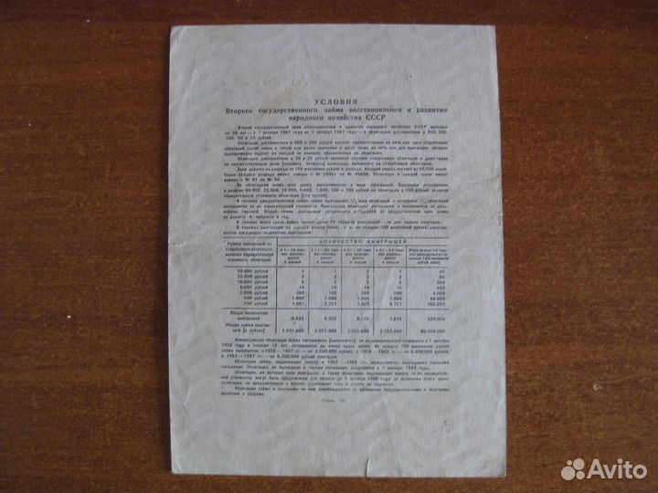 Облигации 1947 год