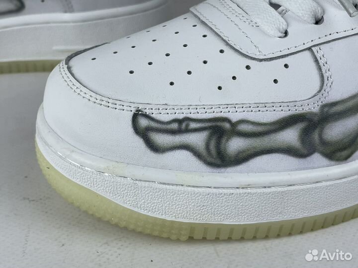 Кеды белые Nike Air Force 1 low skeleton halloween