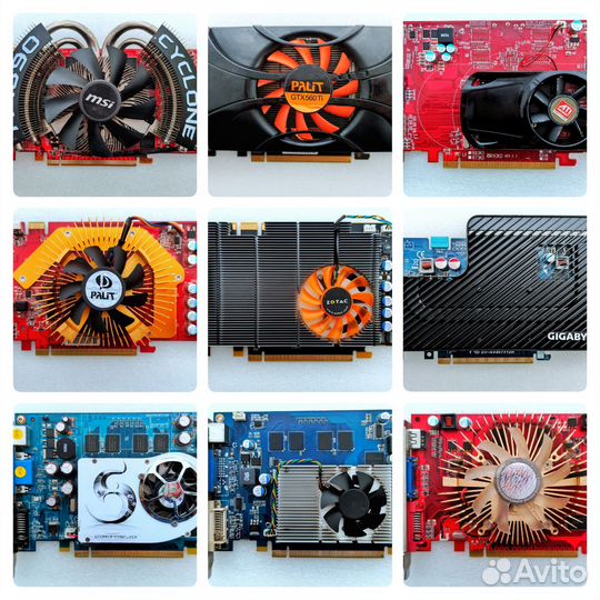 Видеокарты ATI, AMD, Nvidia PCI-E рабочие