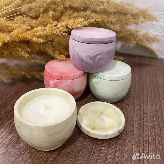 Стаканы из гипса с крышкой для заливки свечей