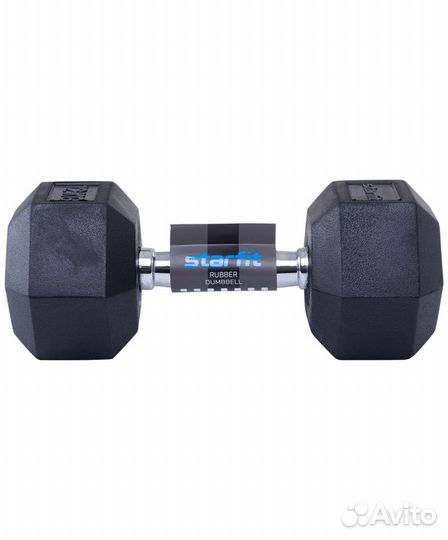 Гантель обрезиненная DB-301 12 кг, черная Starfit