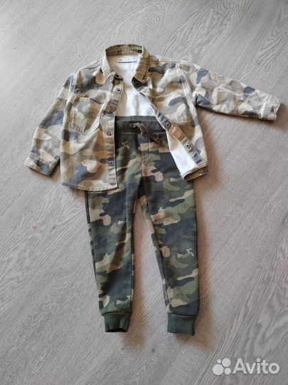 Джинсовая рубашка zara 98 и штаны