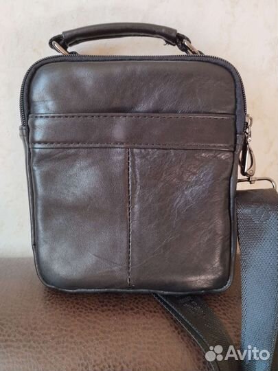 Сумка мужская натуральная кожа через плечо
