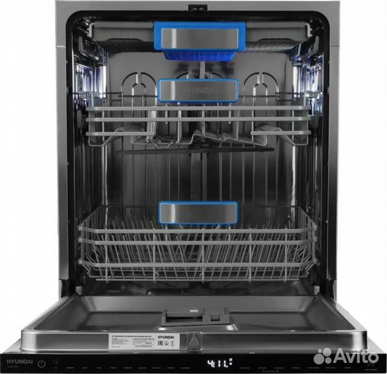Встраиваемая посудомоечная машина Hyundai HBD 6105, 60см, 16 комплектов, нержавеющая сталь