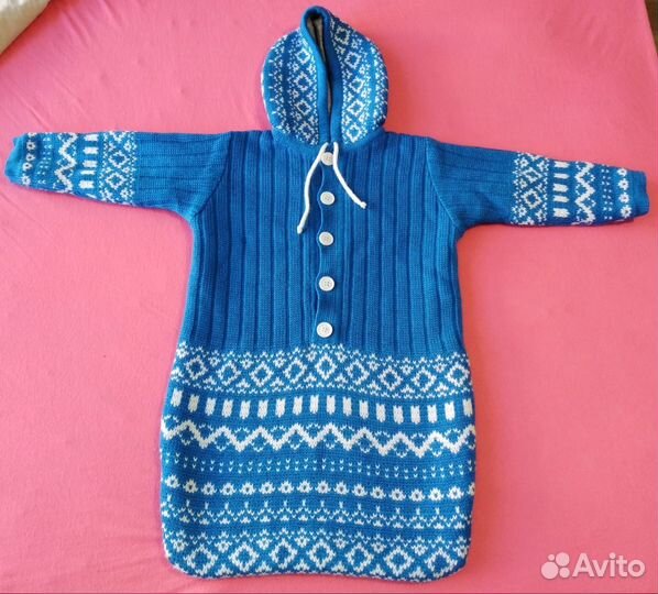 Конверт утепленный вязаный