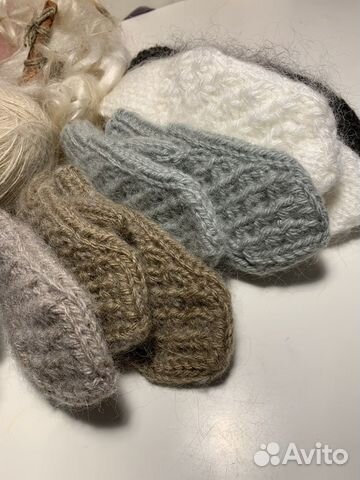 Варежки детские из козьего пуха