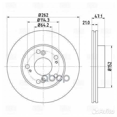 Диск торм. для а/м Honda Civic VII (01) перед