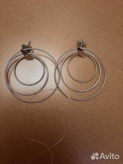Серьги пусеты Италия серебро 925
