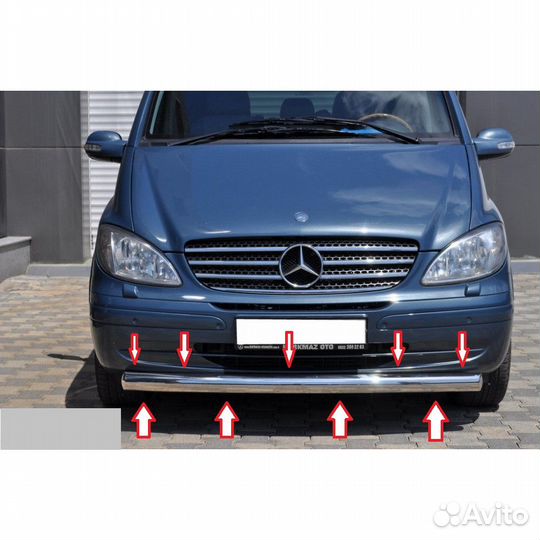 Защита переднего бампера Mercedes Benz Vito w639