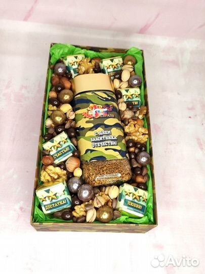 Подарочный набор для мужчин, орехи, кофе, шоколад