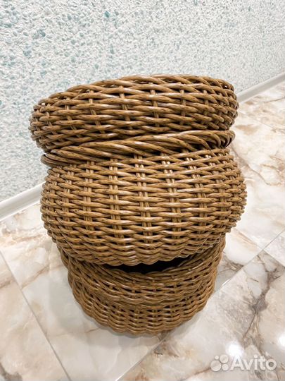 Кашпо из ротанга в виде горшочка