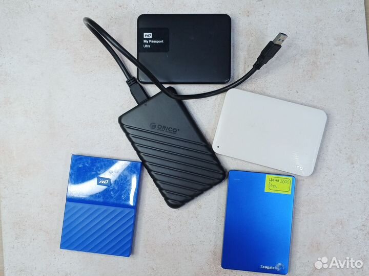 Переносной жёсткий диск внешний 1TB, 500GB, 750GB