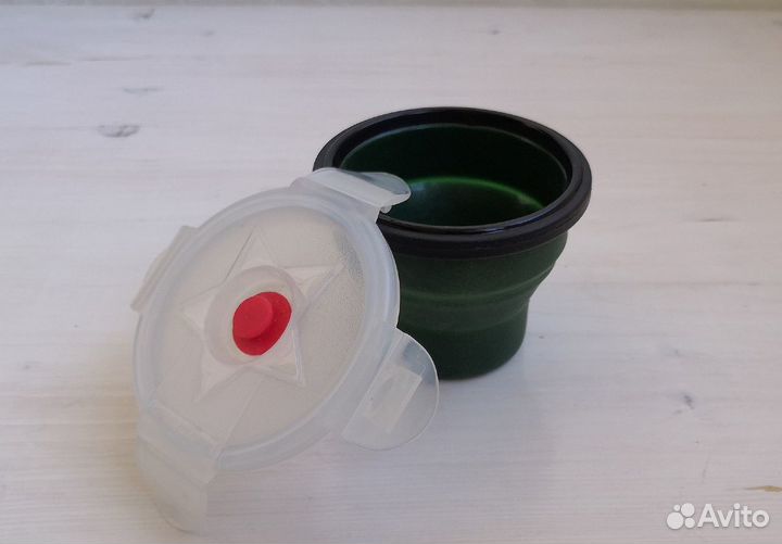 Контейнеры для пищи пластиковые, стакан складной