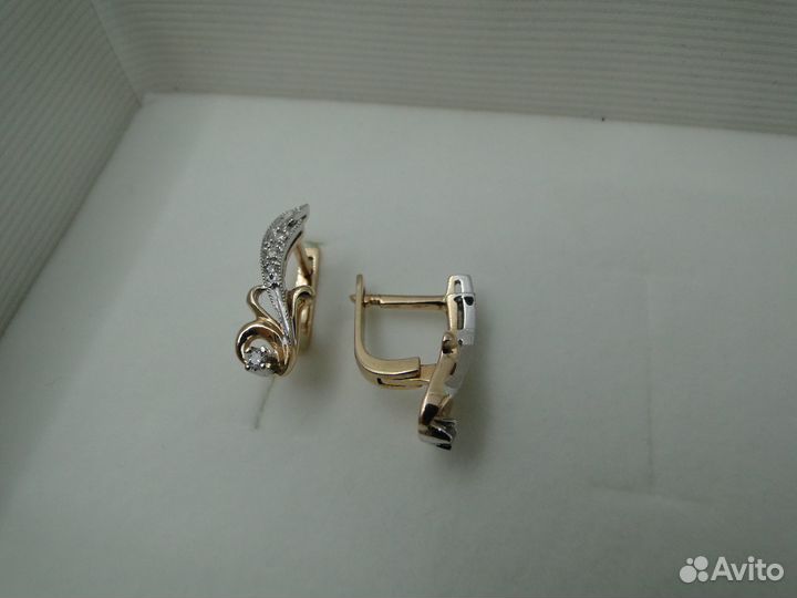 Серьги с бриллиантами, золото 585