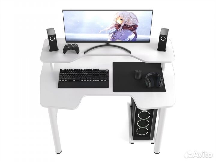 Игровой/геймерский компьютерный стол №8 белый