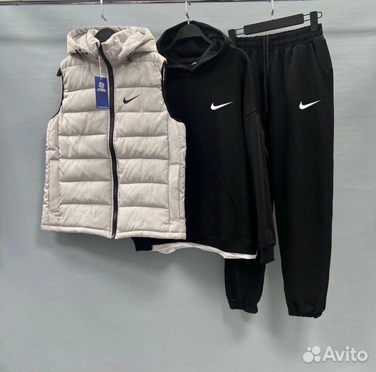 Комплект мужской nike летний костюм + жилетка