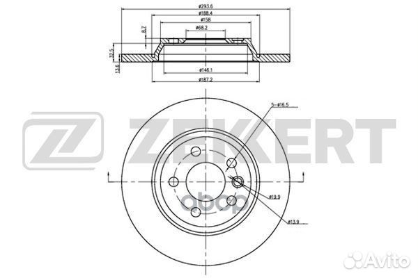 Диск торм. зад. Ford Galaxy 00- Seat Alhambra