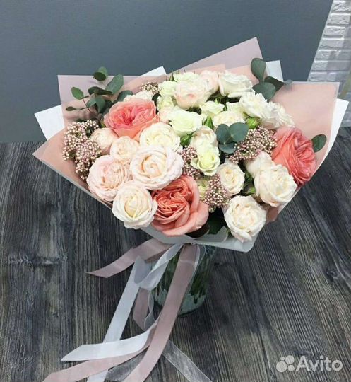 Букеты пионы ромашки