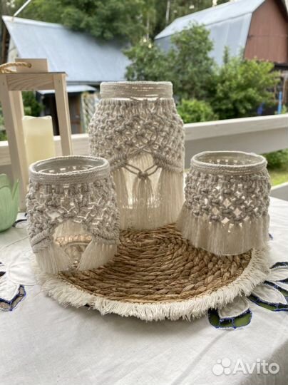 Макраме ваза подсвечник