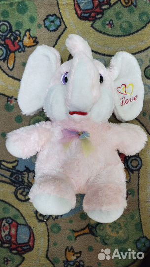 Мягкая игрушка слоник розовый