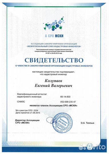 Кадастровый инженер (межевание, технический план)