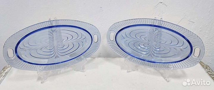 Селедочница 2 шт стекло СССР зос