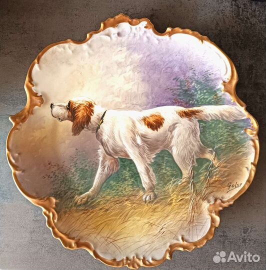 Крупное блюдо Limoges автор Golse 1900-1910г.г