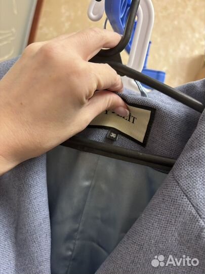 Пальто женское демисезонное 42 44 голубое