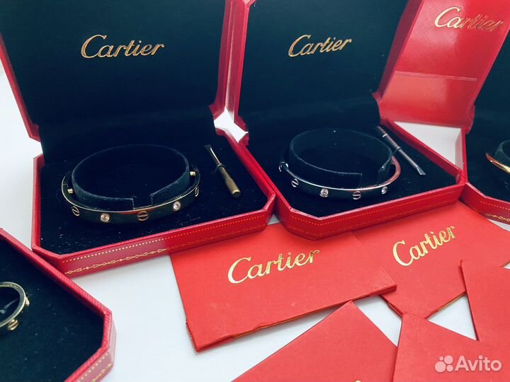 Браслет,серьги,кольцо и нить Cartier