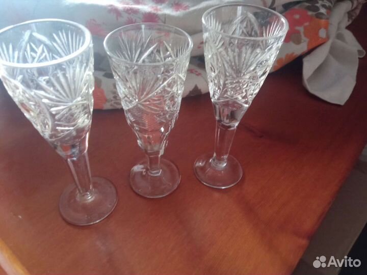 Рюмка хрусталь на ножке 3 шт