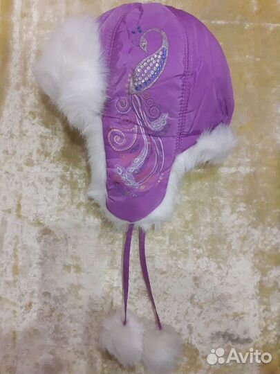 Шапка шлем для девочки зимняя