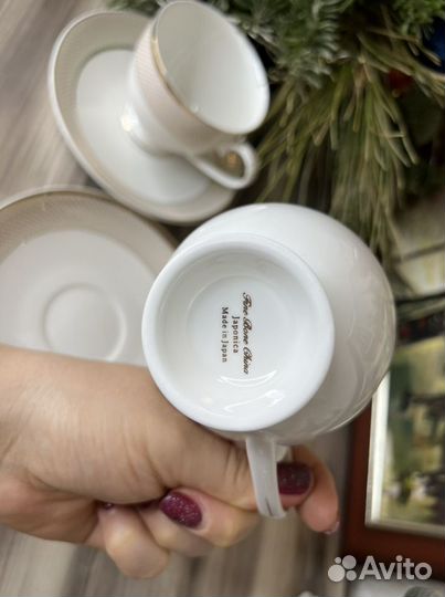 Чайные чашки набор «Винтаж» Костяной фарфор