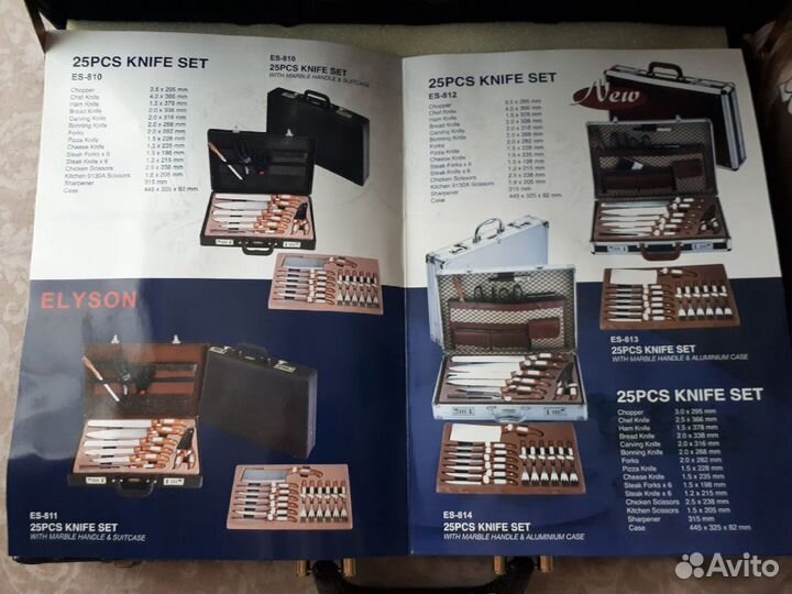 Набор кухонных ножей (25 предметов) в кейсе