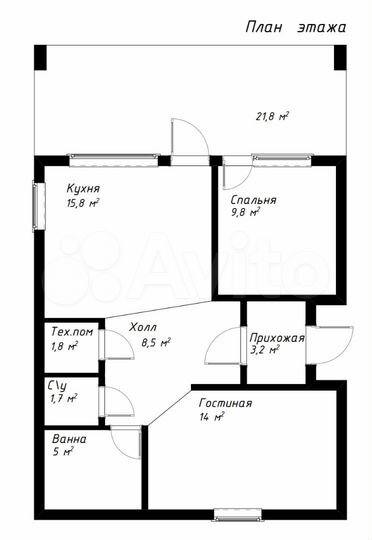 Дом 83,8 м² на участке 8,3 сот.