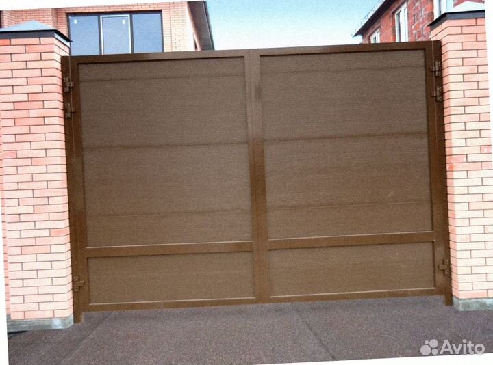 Распашные алюминиевые ворота с заполнен (Prestige)