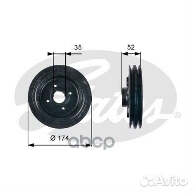 Шкив коленвала 7845-10124 TVD1124 Gates