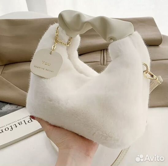 Сумка женская пушистая меховая