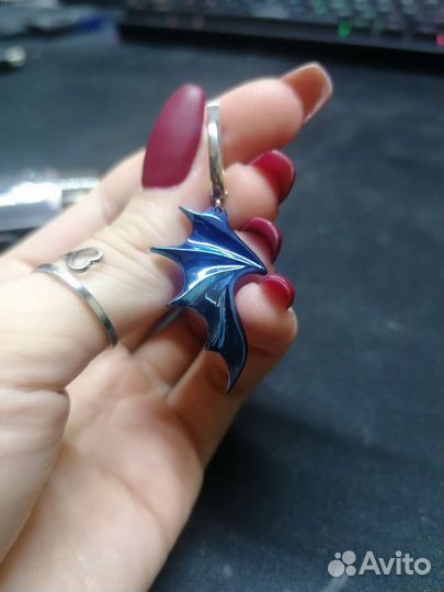 Титановые серьги ручной работы