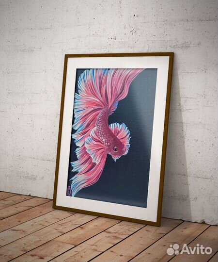 Картина Рыбка Петушок 20 х 30 Акрил