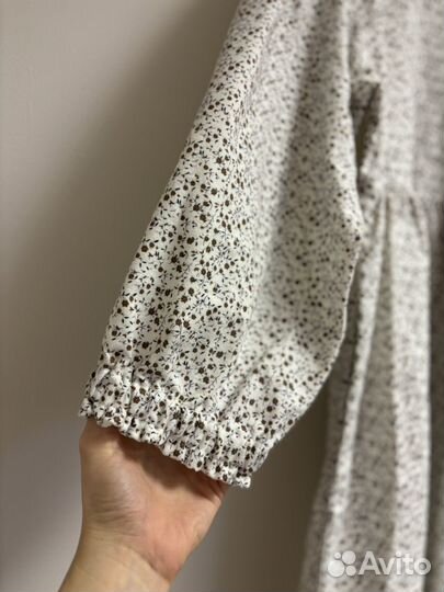 Платье из теплого хлопка (фланели) белое