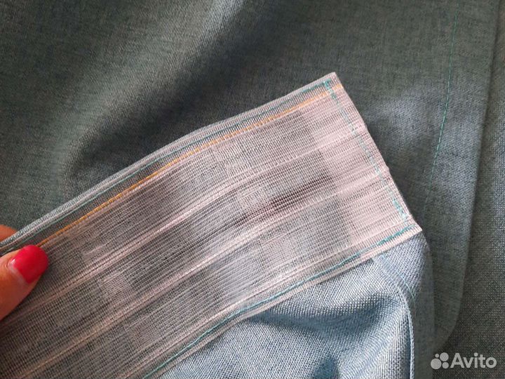 Шторы рогожка 2 шт. 140*262 темно бирюзовые