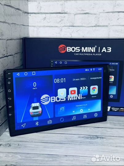 Магнитола android 9 дюймов 2 din bos mini a3