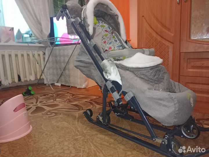 Коляска-санки зимние