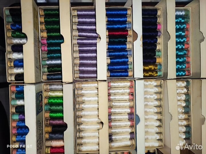 Шелковые нитки СССР #65 10 бобин в коробке