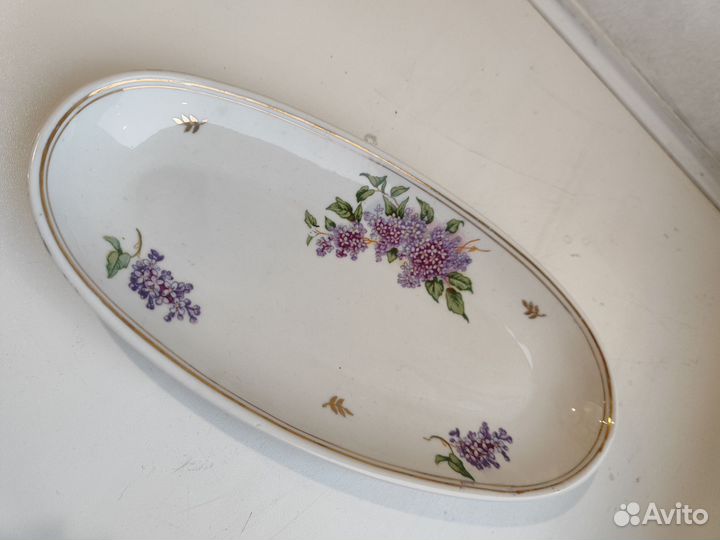 Блюдо селедочница сирень винтаж