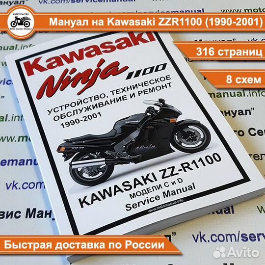 Сервис мануал на Kawasaki ZZR110 на русском языке