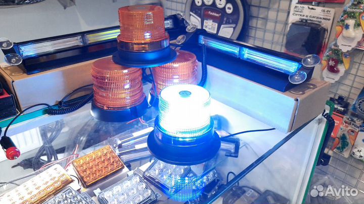 Мигалка синяя 12/24 в