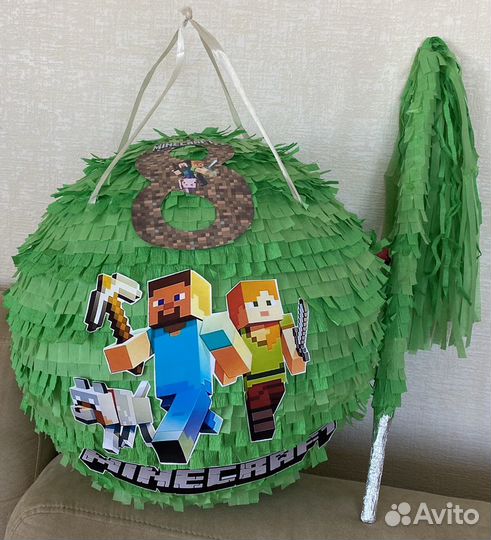 Пиньята майнкрафт+палка для разбивания