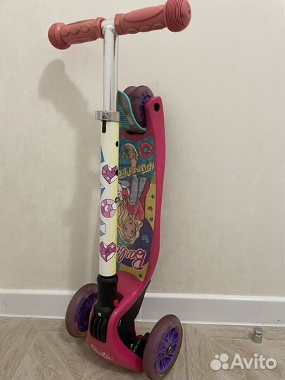 Складной самокат barbie со светящимися колесами